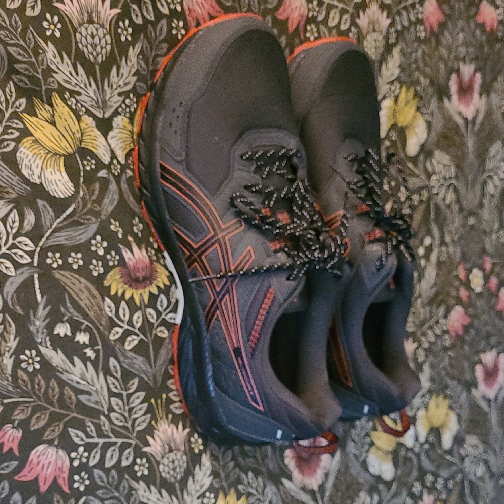 Asics Charcoal and Tangerine Running Shoes